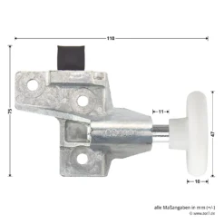 Hörmann Rollenhalter Mit Laufrolle Und Puffer, Rechts -Sonax 1084004 hoermann rollenhalter mit laufrolle und puffer rechts masse