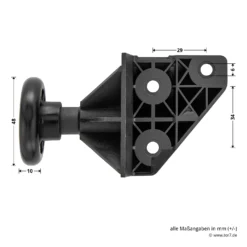 Hörmann EcoStar Rollenhalter Mit Laufrolle, Rechts -Sonax 1084202 hoermann ecostar rollenhalter mit laufrolle rechts bemassung
