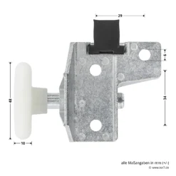 Hörmann Rollenhalter F80, Rechts -Sonax 1284004 hoermann rollenhalter f80 rechts bemassung