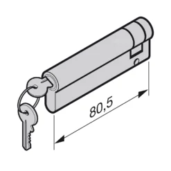 Hörmann Profil-Halbzylinder, 70,5 + 10 Mm, Schließhebel Links, TS 42 -Sonax 3021076 hoermann profil halbzylinder 705 10 mm skizze
