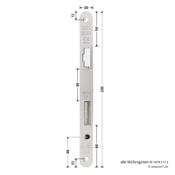 Hörmann Einsteck Rohrprofilschloss 1306 Für Nebentüren, PZ, Rechts -Sonax 3040516 hoermann einsteck rohrprofilschloss 1306 fuer nebentueren pz rechts stulp masse