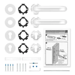 Hörmann FS Panik-Drückergarnitur D110 Rosette PZ, Alu -Sonax 454735 hoermann fs panikgarnitur d110 pz rosette alu f1 gleitlager lieferumfang