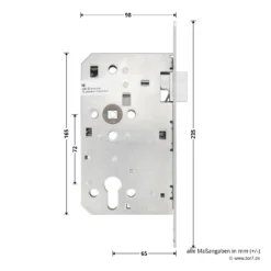 Hörmann Panikschloss ECO 112, Funktion D, Auswärts -Sonax 478765 hoermann panikschloss eco 112 funktion d auswaerts links masse seite