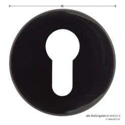 Hörmann FS Drückergarnitur D110 Rosette PZ, Schwarz -Sonax 544353 hoermann fs drueckergarnitur d110 pz rosette schwarz gleitlager durchmesser