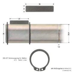 Hörmann Steckwelle Für STA 400 Schiebetorantrieb 16 Hörmann Steckwelle Für STA 400 Schiebetorantrieb -Sonax 638939 hoermann steckwelle fuer sta 400 schiebetorantrieb bemassung bolzen2