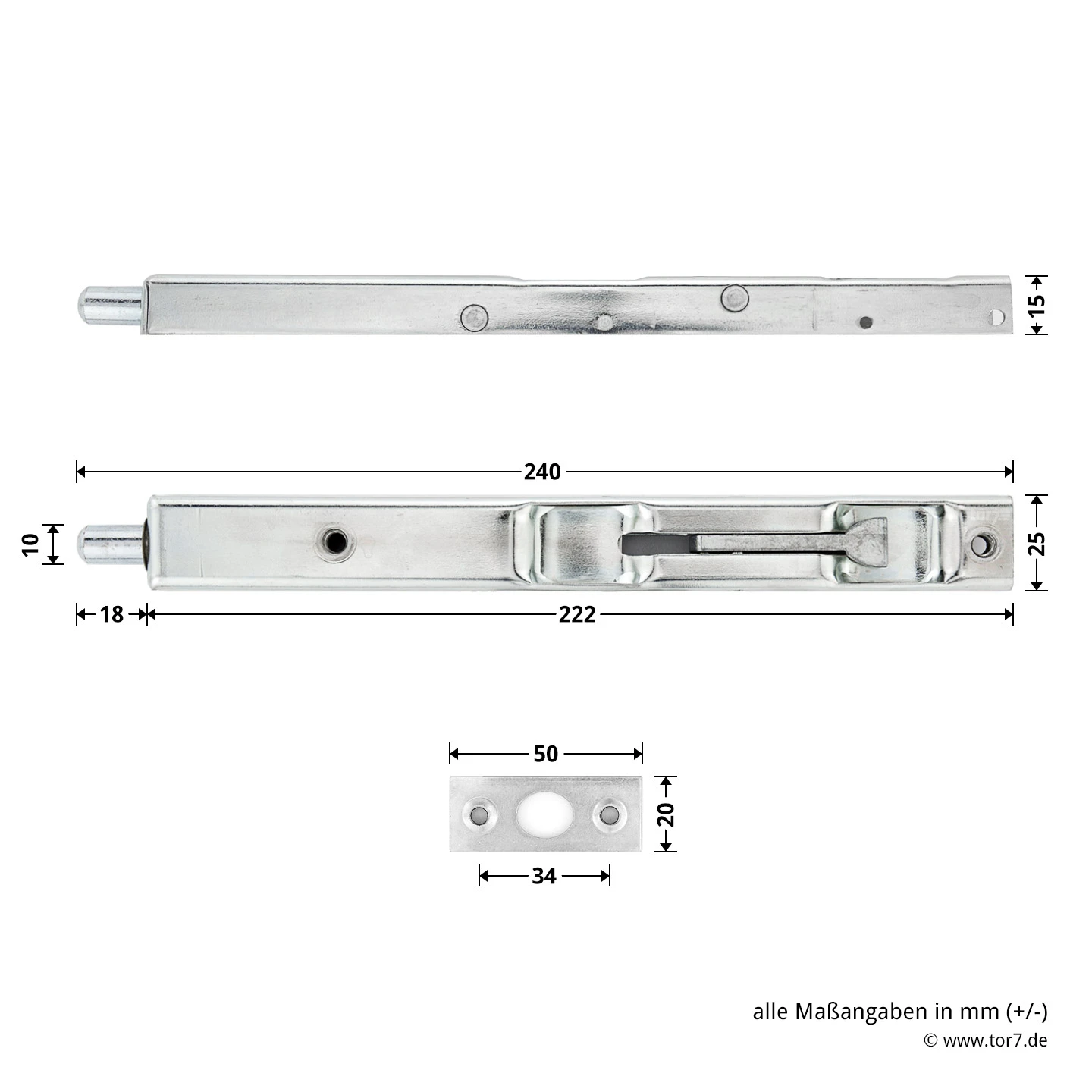 Hörmann Türkantriegel 24 X 220 Mm Verzinkt ZK/MZ 7 Hörmann Türkantriegel 24 X 220 Mm Verzinkt ZK/MZ – Bild 7