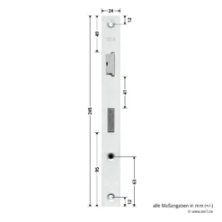 Hörmann Schlupftür-Schloss DF80/95/98, PZ, DIN Rechts -Sonax 796522 hoermann schlupftuer schloss df80 95 98 pz din rechts masse stulp