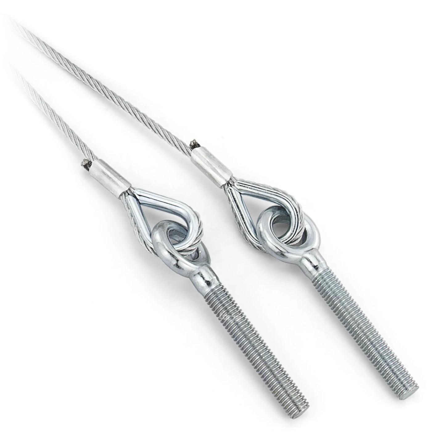 Teckentrup Stahlseil-Paar 4 Mm, Mit Kausche Und Ringschraube 2 Teckentrup Stahlseil-Paar 4 Mm, Mit Kausche Und Ringschraube – Bild 2