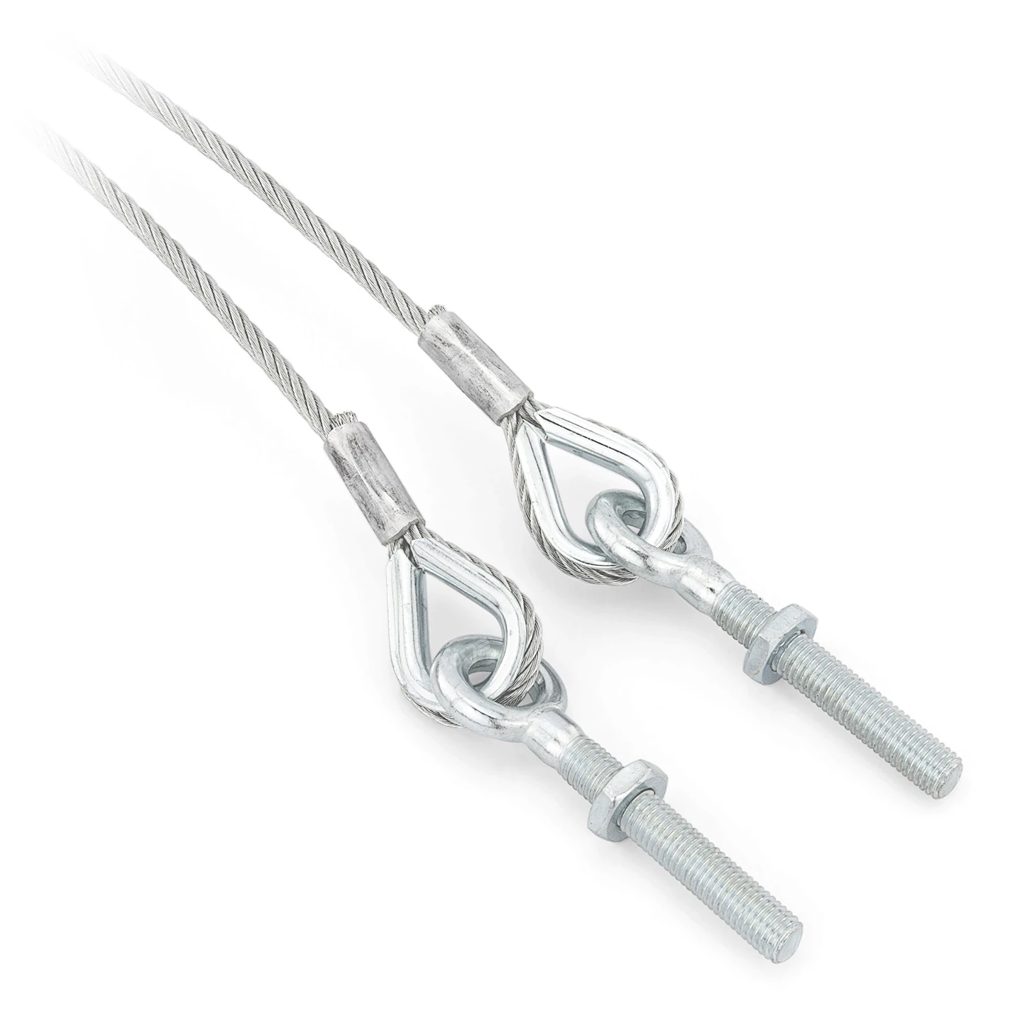 Teckentrup Stahlseil-Paar 5 Mm, Mit Kausche Und Ringschraube 2 Teckentrup Stahlseil-Paar 5 Mm, Mit Kausche Und Ringschraube – Bild 2